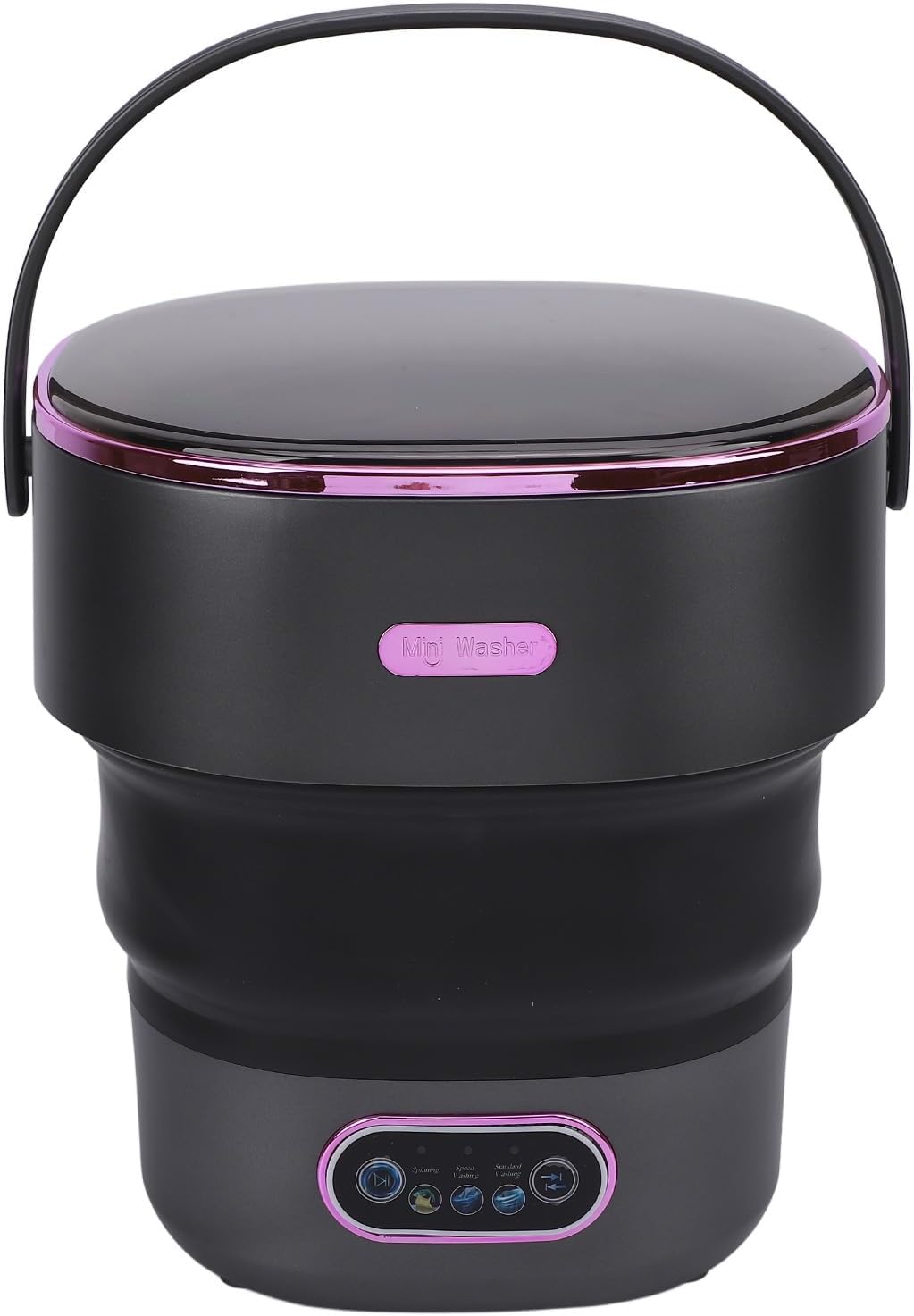 POCREATION 13L Foldable Clothing Washer, Automatic Mini Laundry Machine with Drain Hose, Suitable for Apartment Dormitory Hotel, White (US Plug)