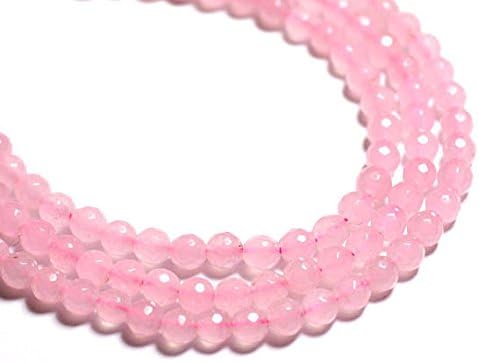 39cm stone beads - jade balls faceted 6 mm light rose