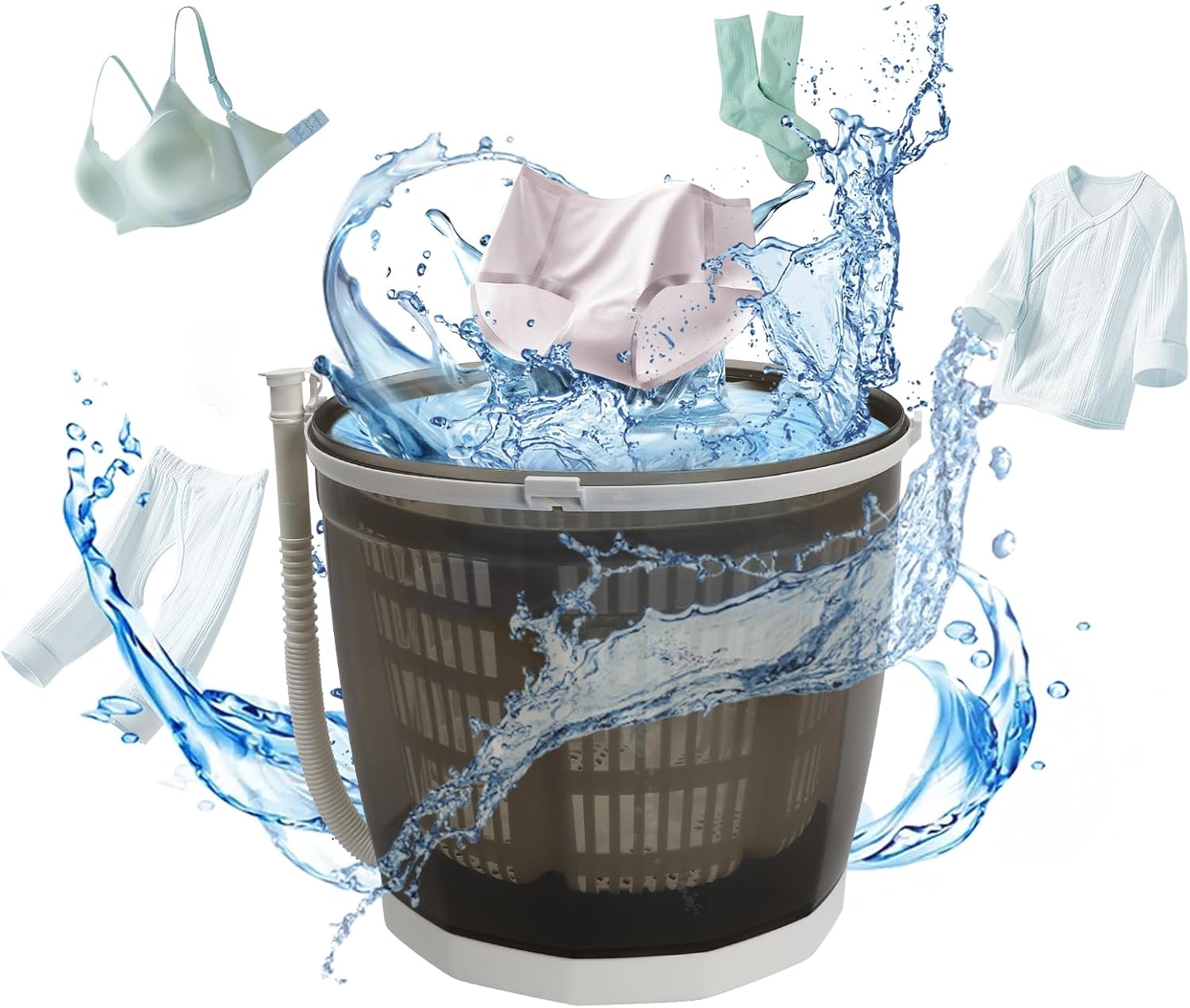 Mini Portable Washing Machine and Dryer,2 in 1 Manual Washing Machine for Clothes Spin Dryer Mini Traveling Outdoor Washing Machine Non-Electric Compact Washer Spin Dryer for RV Travel