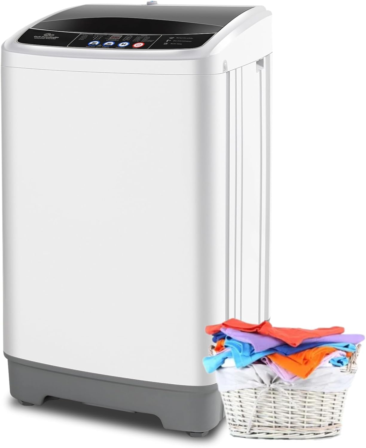 Nictemaw Portable Washing Machine 17.8Lbs Full Automatic Portable Washer with 10 Programs & 8 Water Levels, Compact Laundry Washer and Dryer Combo with Drain Pump, Energy Saving for Apartment/Dorm/RV