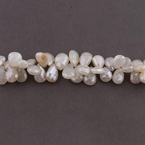 8 inch Strand of Natural Chalcedony 14x10-18x11mm pear Faceted briolette Beads for DIY Jewelry Making. |BRIO_01900