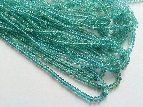 1 Strand Natural Blue Apatite Beads, Plain Blue Apatite, AAA Gems, Rondelle Beads, 2.5mm-4mm, 13 Inch Code-HIGH-18382