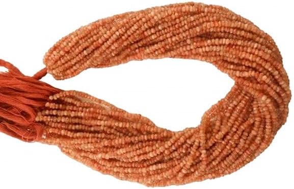 Natural Sunstone Faceted rondelle Beads 13