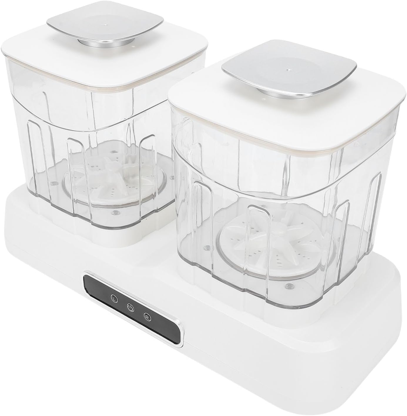 AYNEFY Mini Washing Machine, Dual Independent Tub with 8 Dimensional Pulsator, 5 Min Gentle 15 Min Powerful, Compact Portable for Baby Clothes Underwear Socks, Apartment Dorm RV