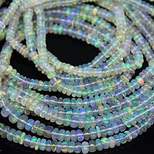 5 Strand Lot Ethiopian Welo Fire Opal Smooth Rondelle Micro Gemstone Craft Loose Beads 16