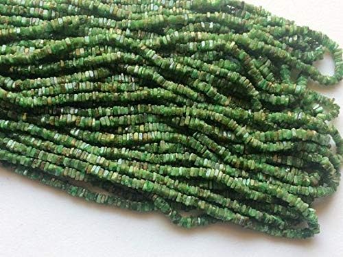 1 Strand Natural Tsavorite Heishi Beads, Green Tsavorite Spacer Beads, Tsavorite Necklace, 4-4.5mm, 16 Inch Code-HIGH-18430