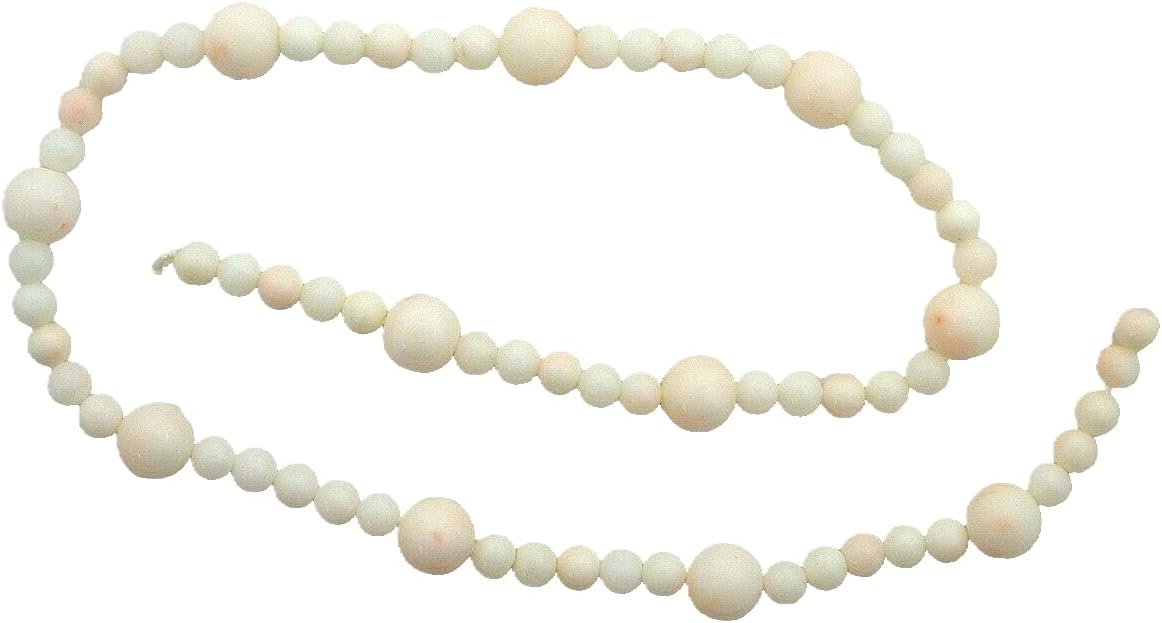 7.9mm & 4.5mm Round Italian Angel Skin Coral 14 Inch Bead Strand ICSC23/31725