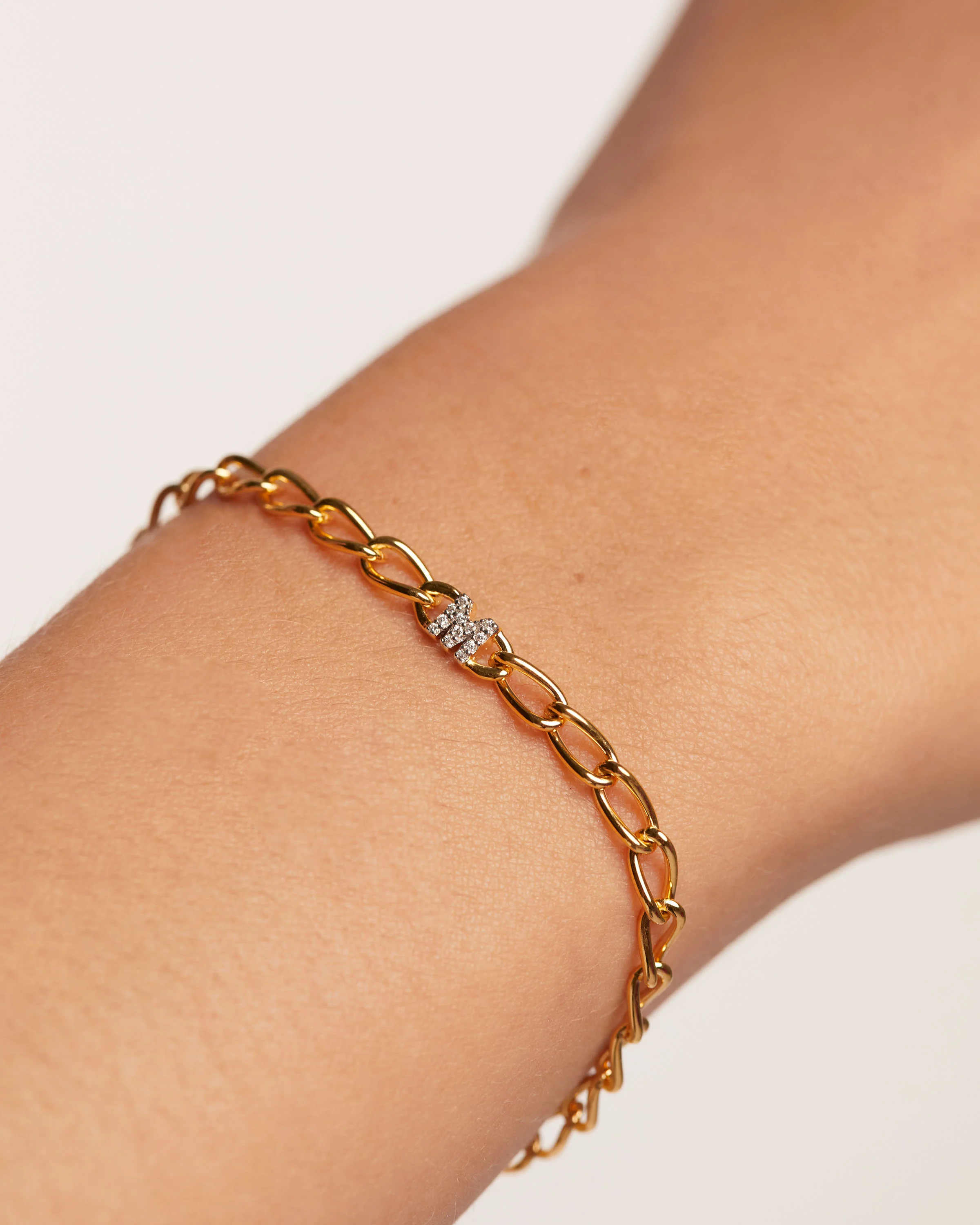 Letter M Chain Bracelet