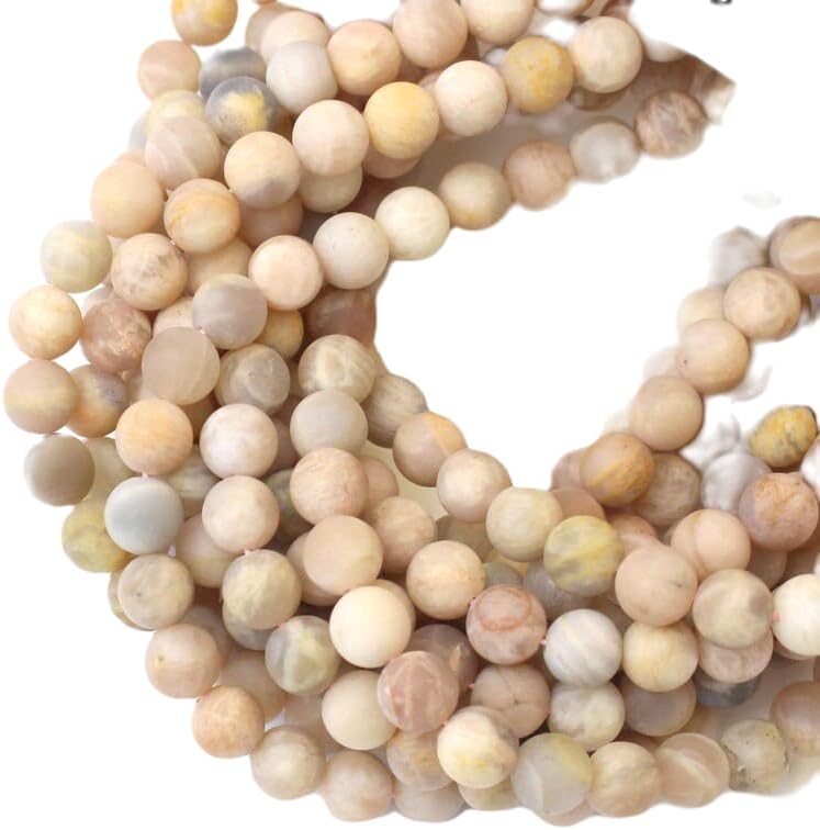 13 inch Strand of Natural gem Peach Moonstone, 8mm Round Smooth Beads for DIY Jewelry Making. | Beads_06018
