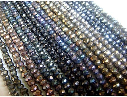 13 inch natural beads strand of 3mm faceted rondelle multi quartz gemstone beads for DIY jewelry - necklace, bracelet, earring, ring.