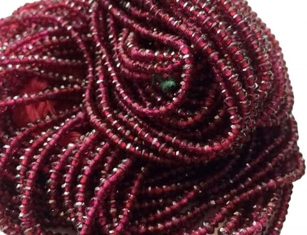 Natural Rhodolite Faceted Rondelle Beads, Pink Garnet Stone 3mm 13 Inch lot of 10 Strands CHIK-STRD-96271