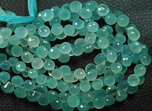 8 Inch Strand,Super Finest Best Color Aqua Chalceny Faceted Onion Briolettes 7-8mm Large Size Code-HIGH-56943
