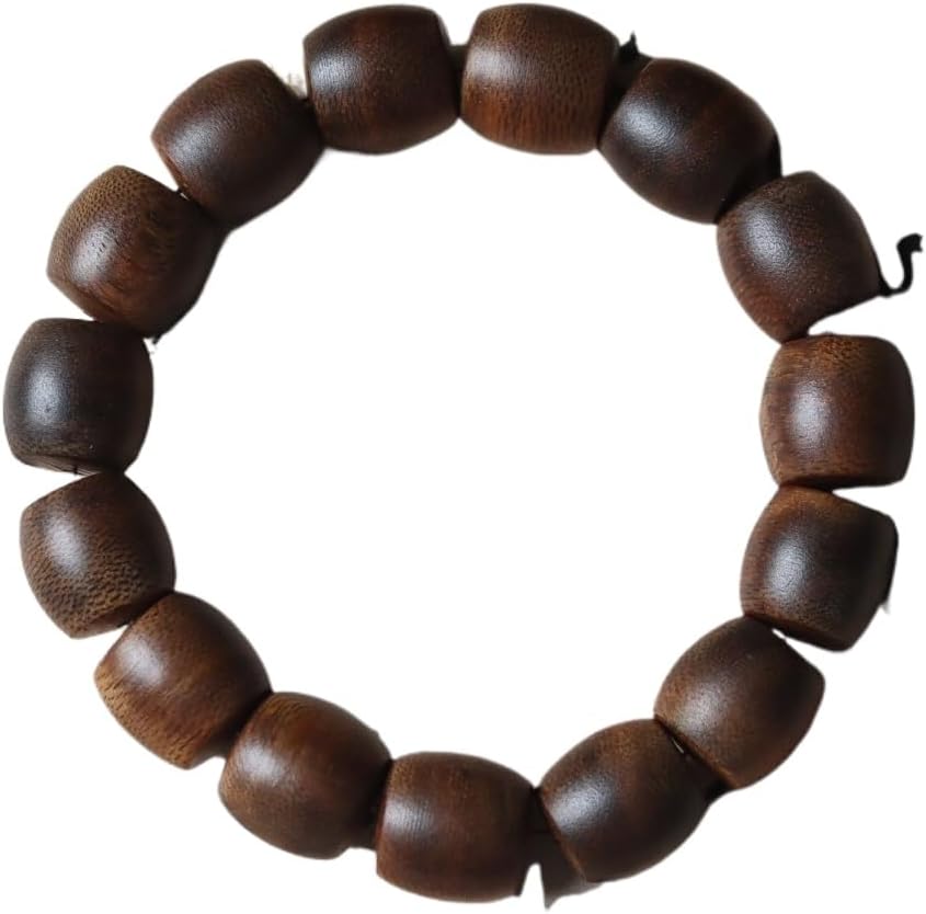 Hainan Green Agarwood Full Oil Sinking Grade Drum Bead 14mm*15 Pieces Sweet Floral Honey Scented Bracelet Candy Knot