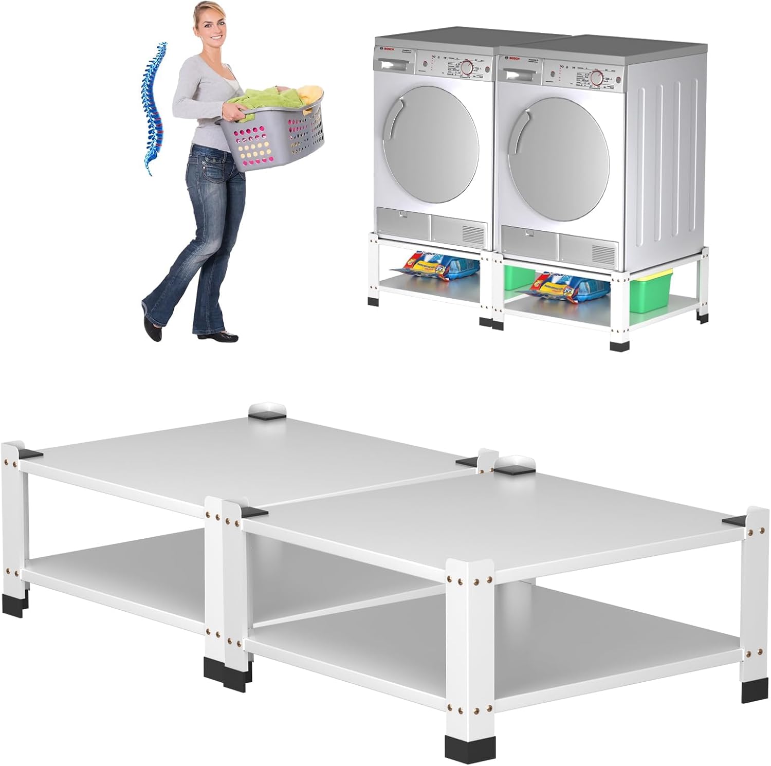 Garvee Laundry Pedestals Base with Storage Shelf,28.3