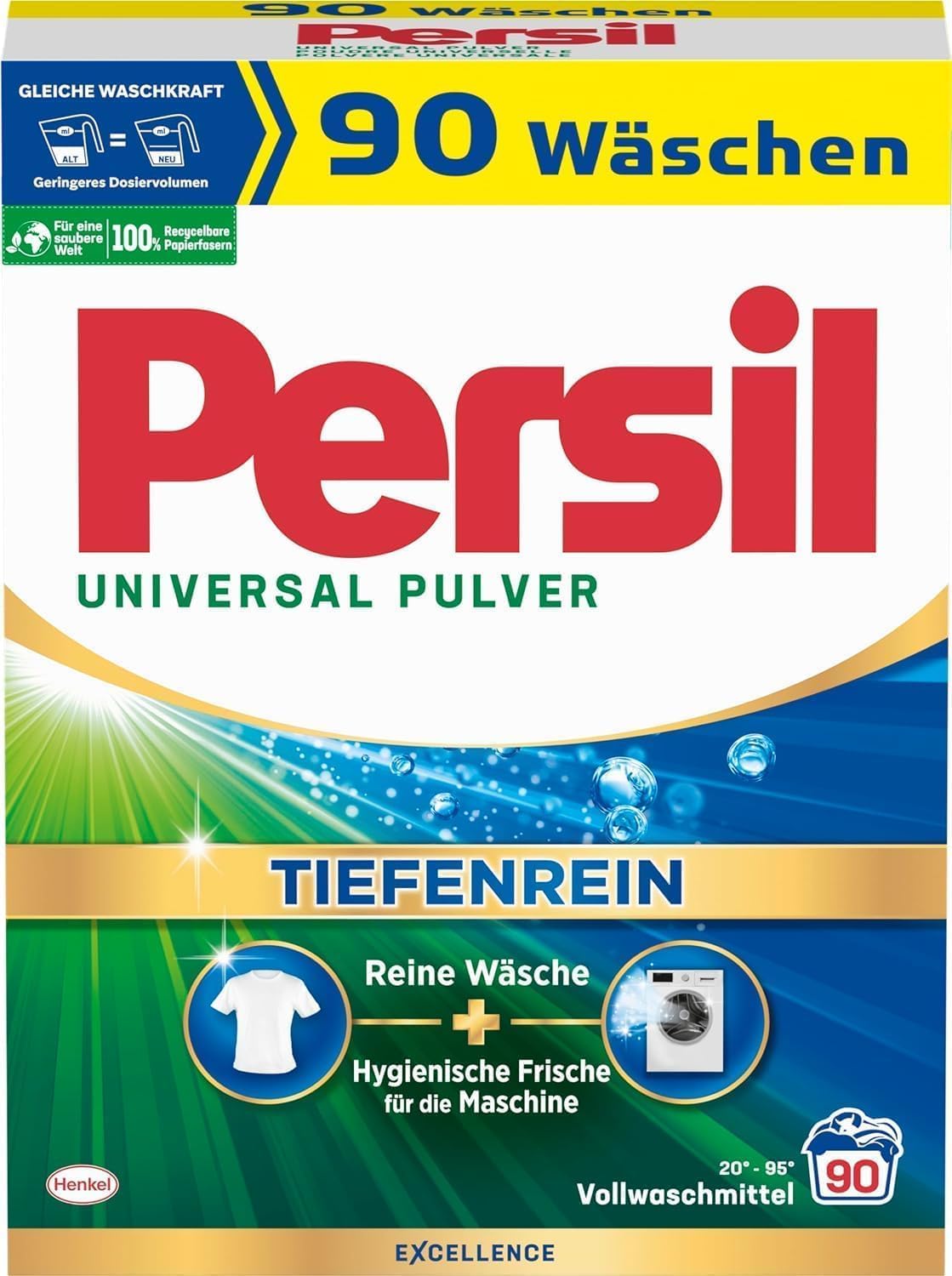 Persil Universal Detergent Powder (90 Loads | 11.9 lbs | 5.4 kg) - All-in-one Solution For Deep Clean Laundry And Freshness For The Machine