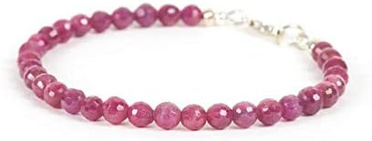 Jewelry Natural Ruby Gemstone Bracelet, Delicate Gemstone Bracelet, Handmade Jewelry Red Stones, December Gemstone, mothers day gift