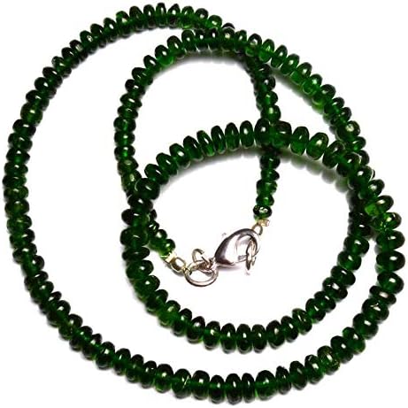 Super Rare Natural Chrome Diopside Smooth Rondelle Beads 18