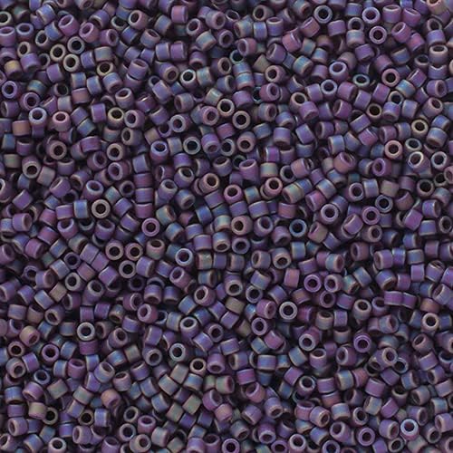 Miyuki Delica 11/0 - Frosted Glazed Rainbow Purple Matte AB DB2322-250gms Bag of Japanese Glass Beads Bulk Bag of Japanese Glass Beads