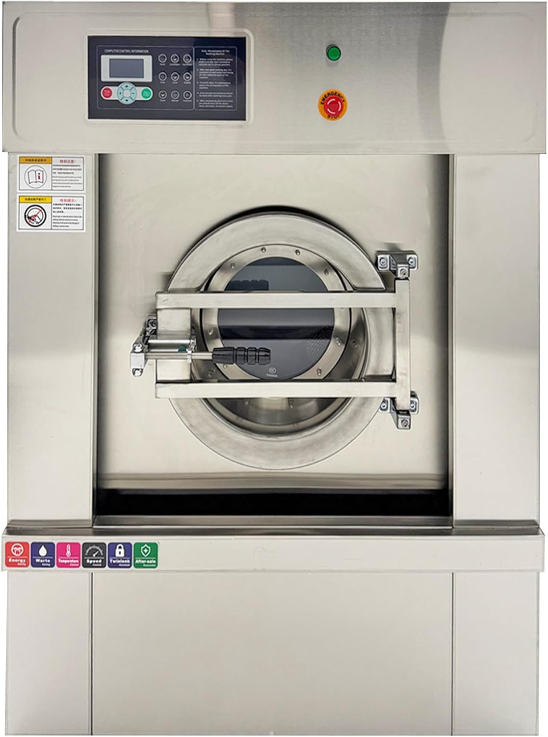 Industrial Laundry Washing Machine 33LBS Capacity Commercial Washer Industrial 2-in-1 Laundry Washing Drying Machine 1PH Commercial Wash+Spin Washer with 33LBS Capacity, AC220V Single-Phase