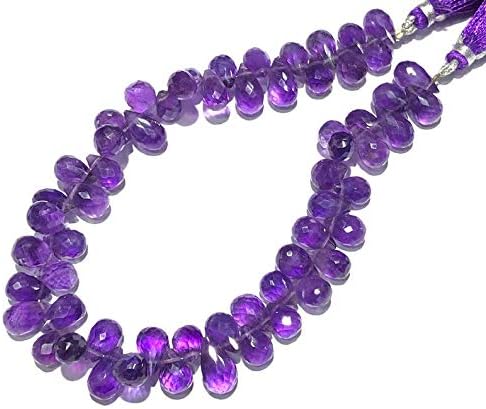 13 inch natural beads strand of 9-14mm faceted drop amethyst gemstone beads for DIY jewelry - necklace, bracelet, earring, ring.