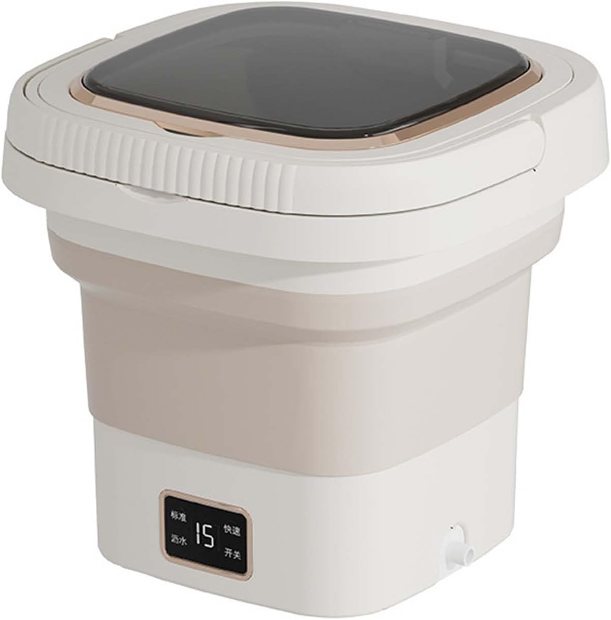 Portable Washing Machine Underwear Clothes Washer Foldable Space-Saving for Camping Apartments Dorms College RV’s and Small Spaces(Cream Yellow)