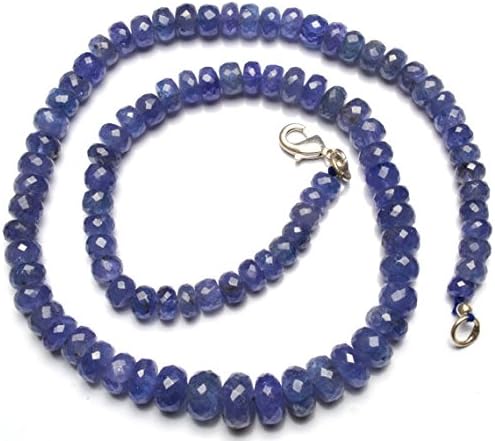 13 inch natural beads strand of 6-10mm faceted rondelle tanzanite gemstone beads for DIY jewelry - necklace, bracelet, earring, ring.