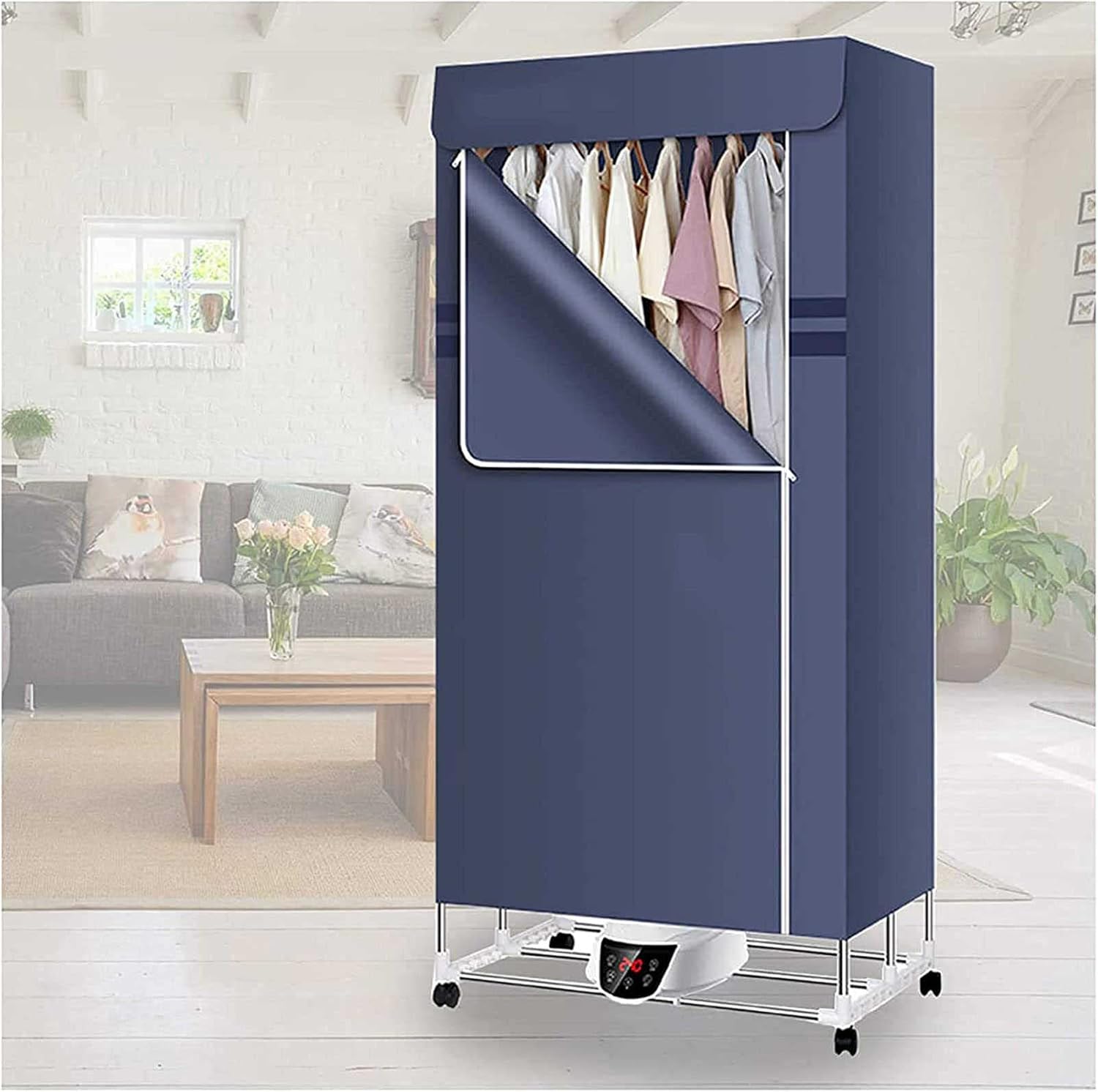 Electric Clothes Dryer, Efficient Indoor Wet Laundry Warm Air Heated Drying Rack Wardrobe, Portable 2/3-Tier Clothes Airer Drying Rack Foldable 1300w Energy Saving The New