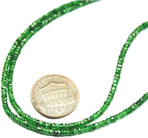 Natural Tsavorite Green Garnet Faceted Gemstone Rondelle Craft Beads Strand 13 Inch Long 2.5mm Code-HIGH-20856
