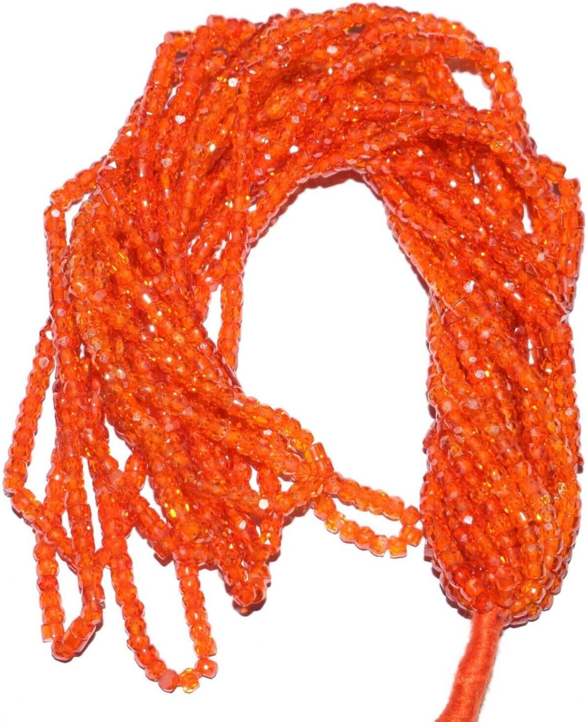 Orange Zircon Gemstone Rondelle Faceted 3mm Beads 13