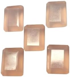 Pink Chalcedony Rectangle Cut Faceted Pointed Back Loose Gemstones for Earrings Pendant & Jewelry Making (10 Pieces) Set (15X20 MM)