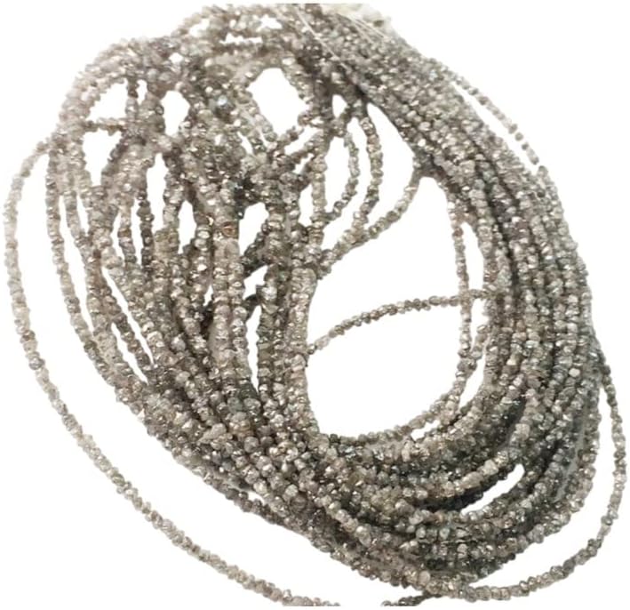 1.5-2.5mm Champagne Brown Rough Rondelle Diamond Chip Beads, Sparkling Champagne Brown Raw Uncut Diamond For Jewelry (4IN To 16IN Options), 1.5 MM - 2.5 MM