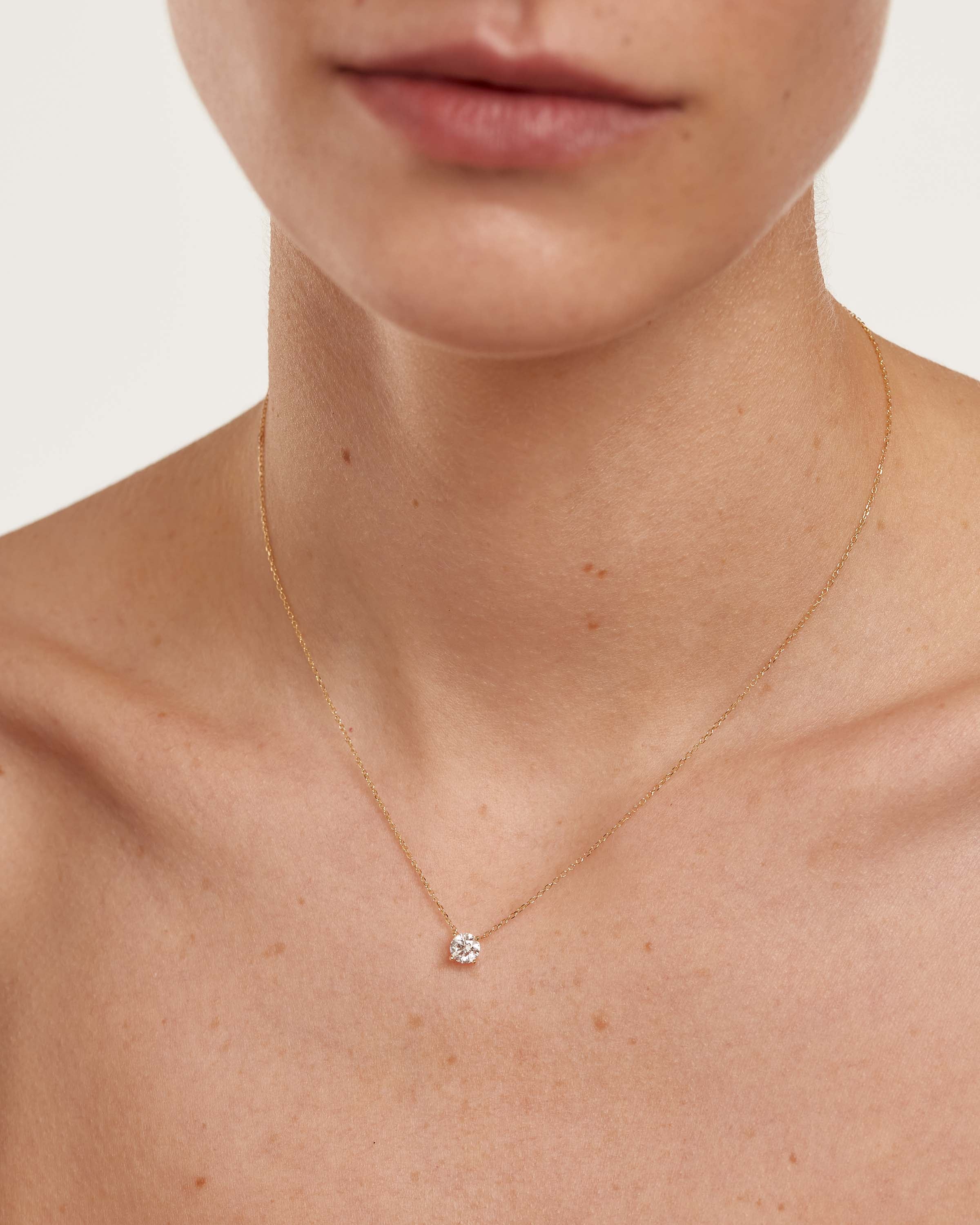 Diamonds and Gold Solitaire Supreme Necklace