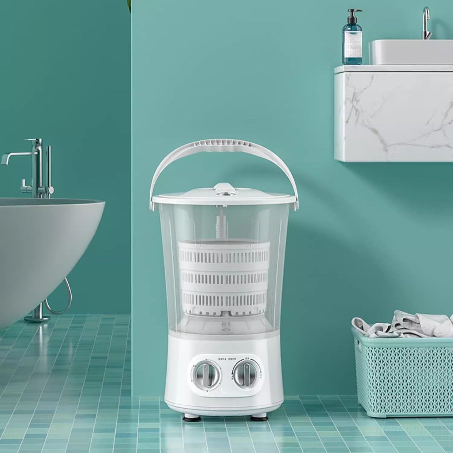 Portable Washing Machine, Mini Washer Washing Machines for Apartments, Dormitories, Hotels, Laundry Machine with 5 Modes Deep Cleaning of Underwear, Baby Clothes