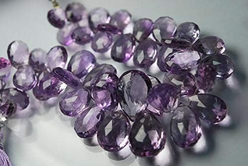 9 Inch Strand,AAA Quality-Pink Amethyst Micro Faceted Pear Shape Briolettes 22-12mm Size Code-HIGH-55169