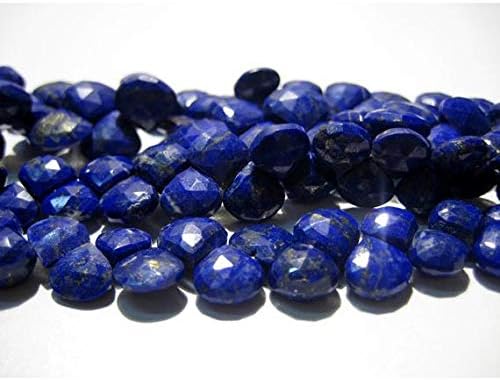 1 Strand Natural Lapis Lazuli Heart Shaped Briolettes - 7x7mm to 8x8mm - 8 Inch Code-HIGH-19414