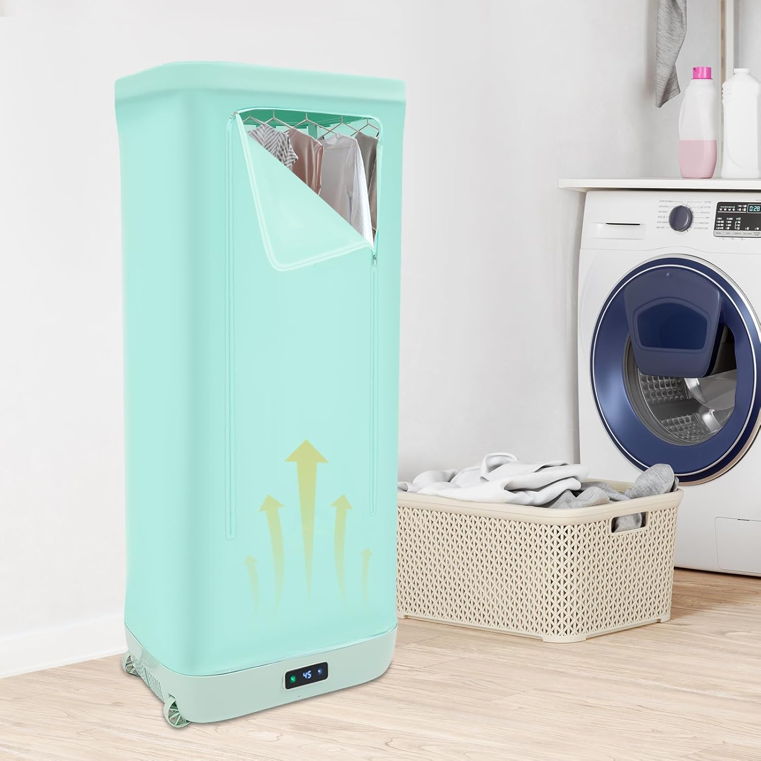Portable Clothes Dryer, Household Clothes Dryer, Apartment Dryer, Travel Portable Dryer Machine For Clothes, Stainless Steel Clothes Dryer (Green)