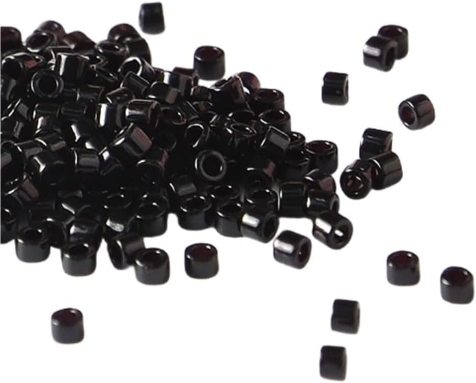 50g Ceramic Millet Beads Circular Red, 1.6 * 13mm Large-Hole Scattered Pearls for DIY Craft and Jewelry Making(Black)