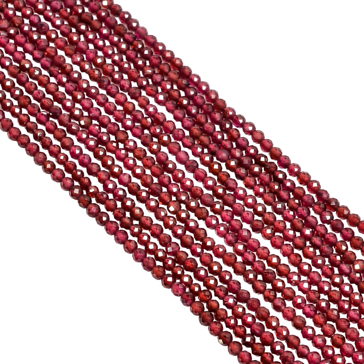 Natural Rhodolite Gemstone Round Faceted Beads 3X3 mm 100 Strand 13