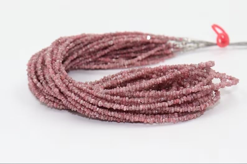 AAA+ Natural Pink Diamond Uncut Beads 3-3.5mm Pink Diamond Conflict Free Beads Strand for Jewelry Making