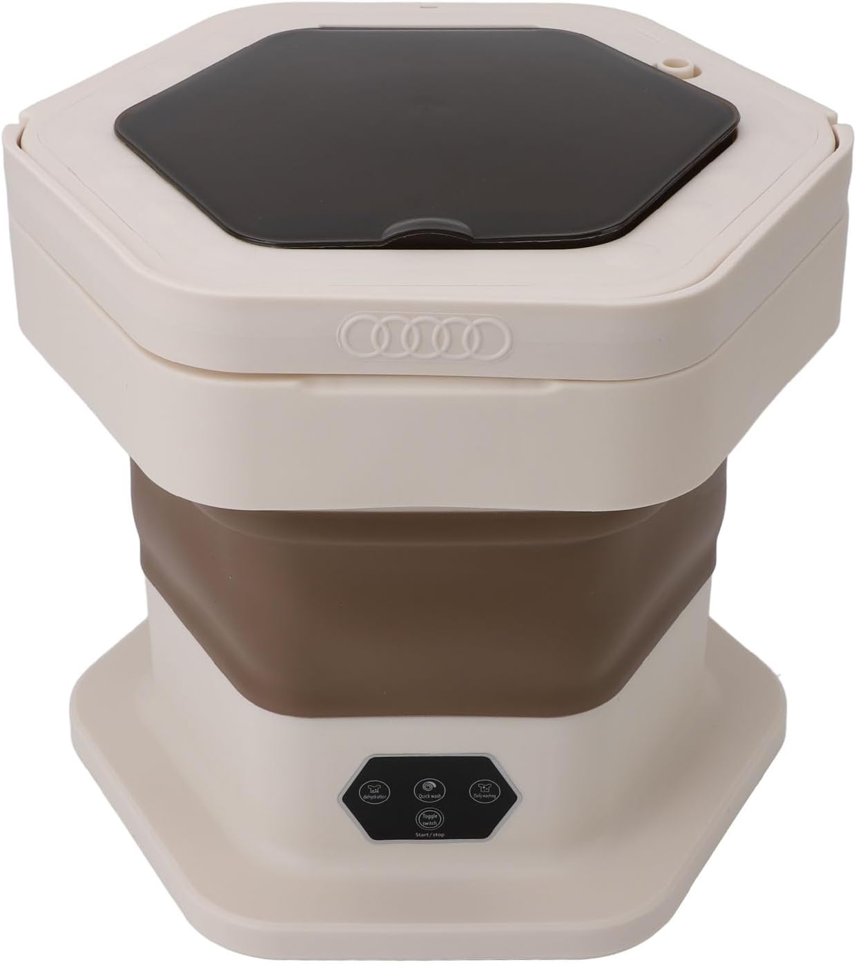 Portable Washing Machine, Mini Laundry Washer Washing and Dehydration Multifunctional Foldable Washing Machine Ultra Cleaning Washer Dryer for Apartments, Dorm, Camping, RV (Khaki)