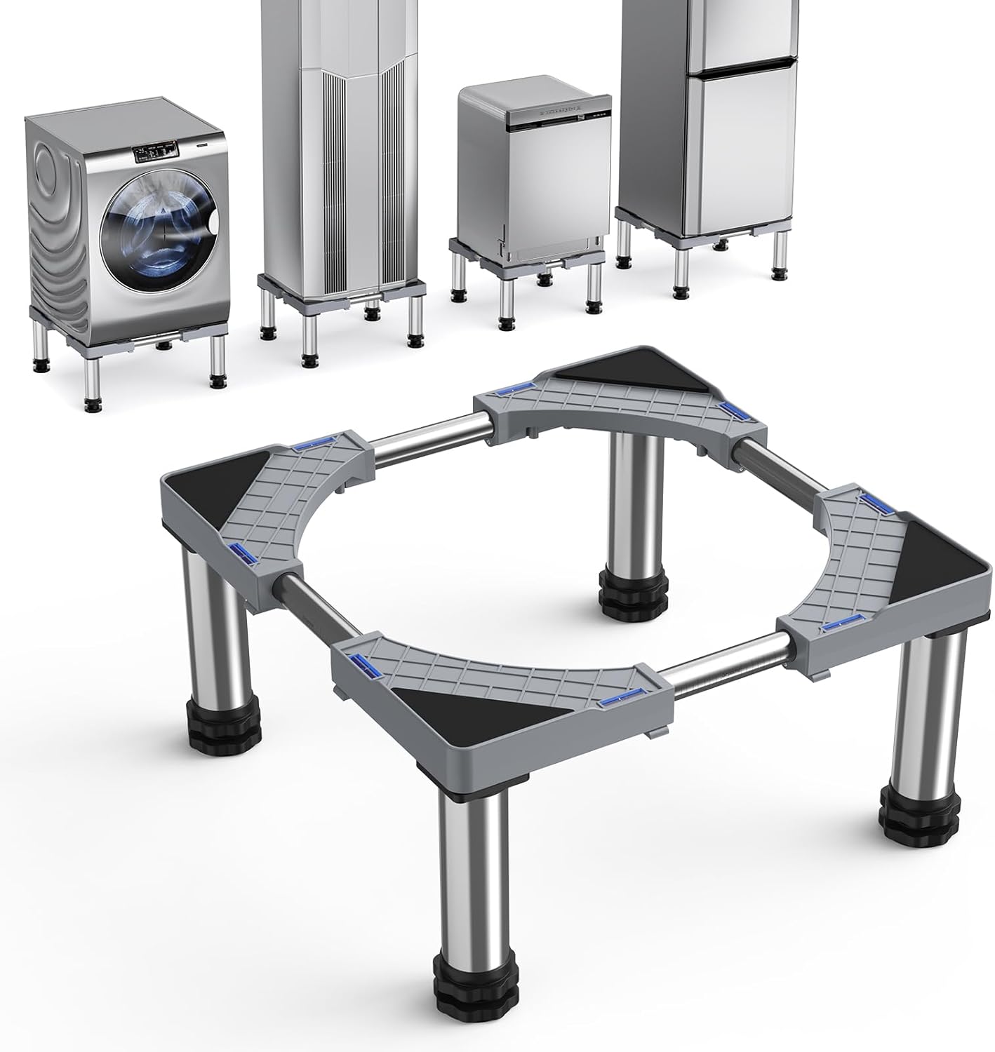 Mini Fridge Stand with 4 Strong Feet Washing Machine Stand Base Adjustable Universal Stand Base for Portable Refrigerator Dryer Stand Laundry Pedestal Appliance 7.9