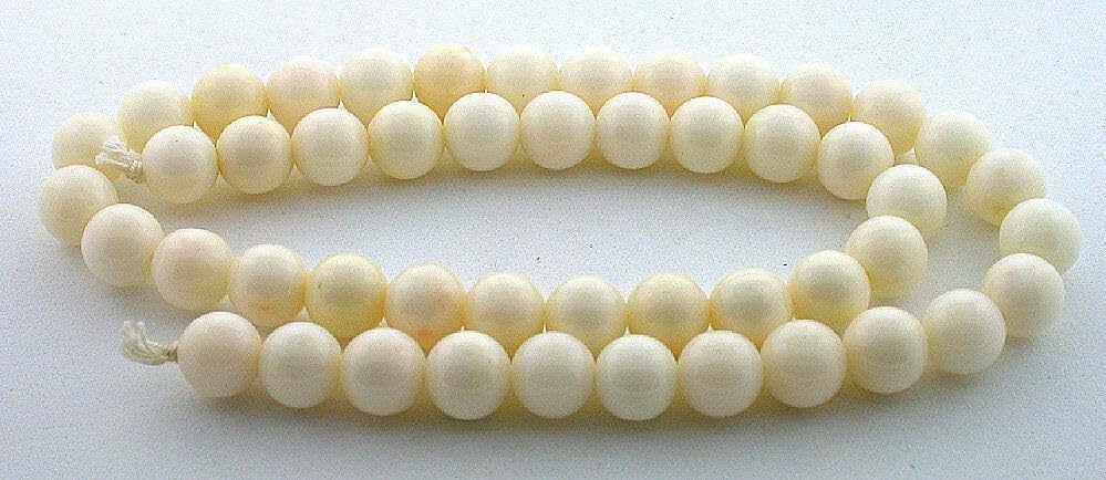 Vintage 8.5mm Round Genuine Italian Angel Skin Coral 16 Inch Bead Strand ICS72