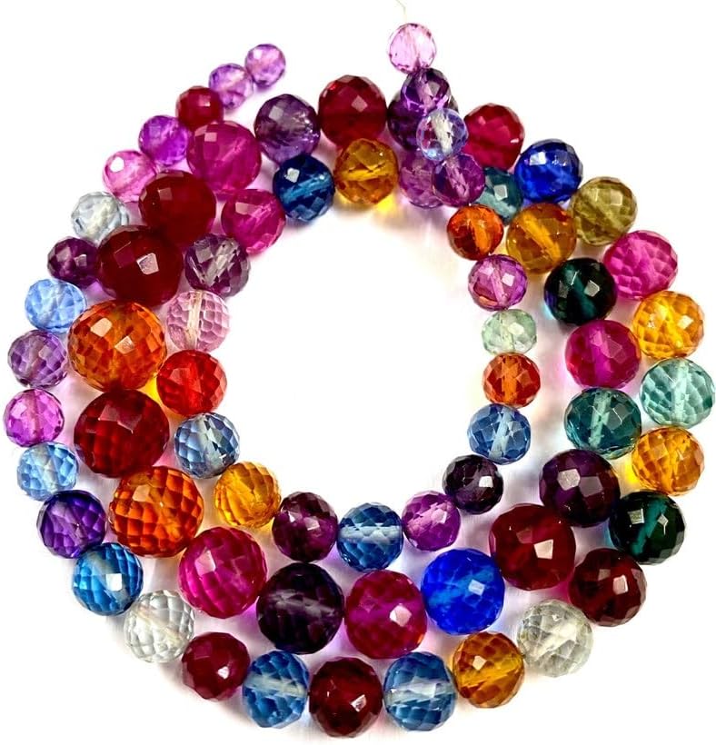 Natural Multi Sapphire Corundum roundelle facated Beads 5-9 MM 19 inch Long String Jewelry Making Gemstone Beads for Necklace Bracelet