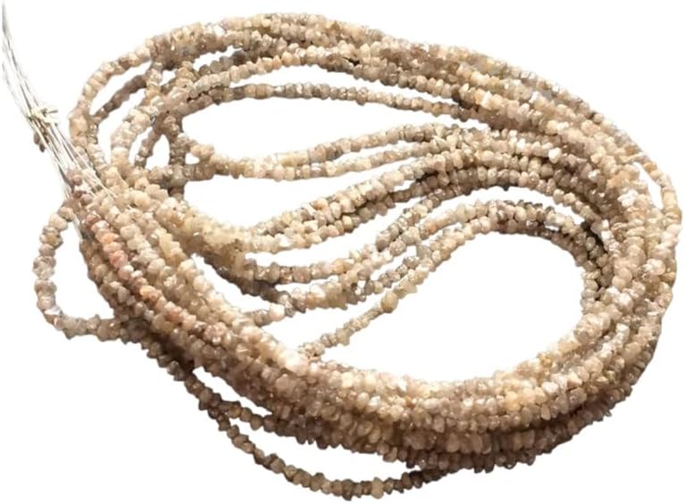 2-3mm Light Brown Rough Diamond Chip Beads, Light Brown Raw Diamond, Raw Uncut Diamond Beads For Jewelry (4IN To 16IN Options) - DS3607, 2-3 MM
