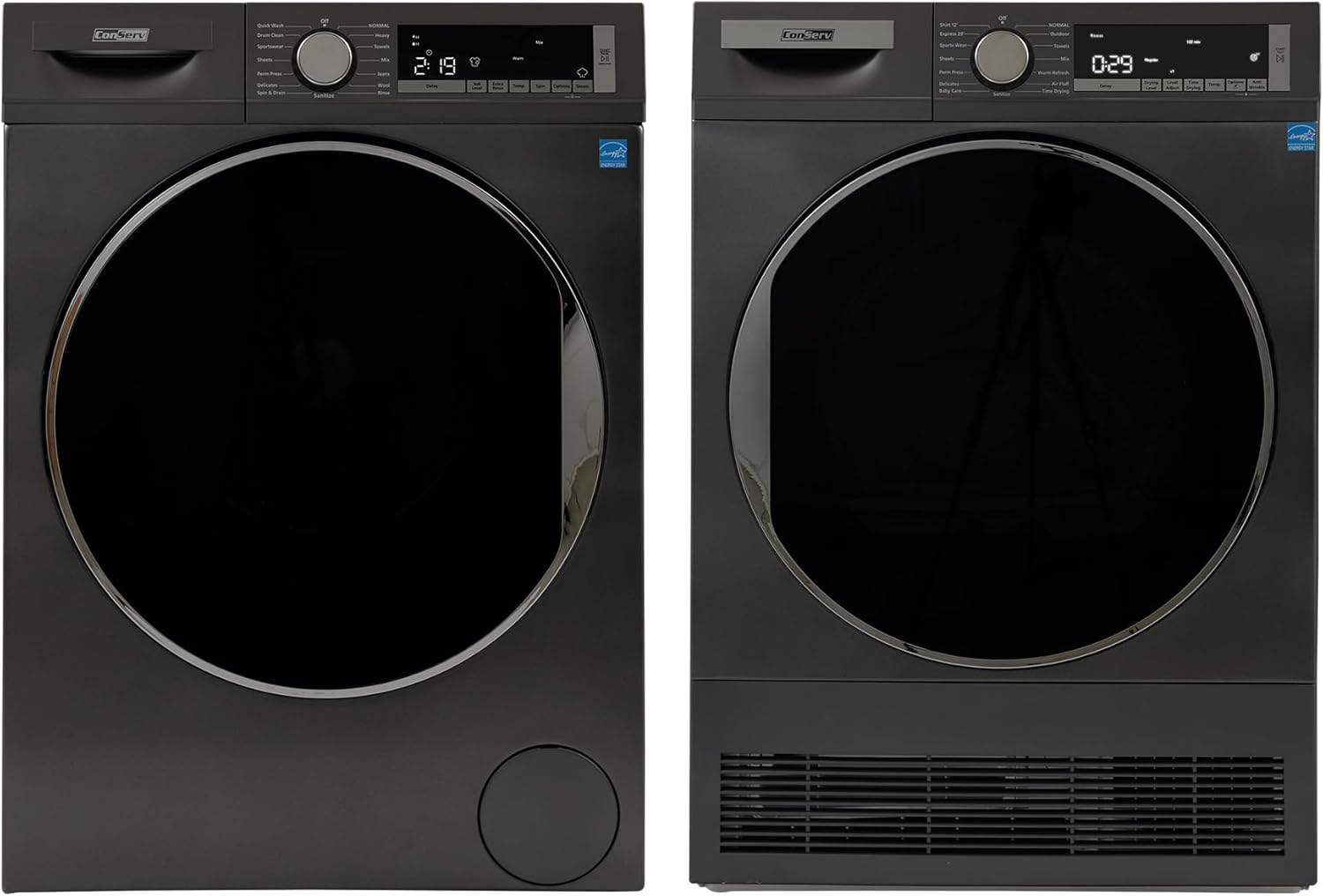 2.2 cf 120 V Washer & 4 Cf 220V Condensing Dryer (Titanium)