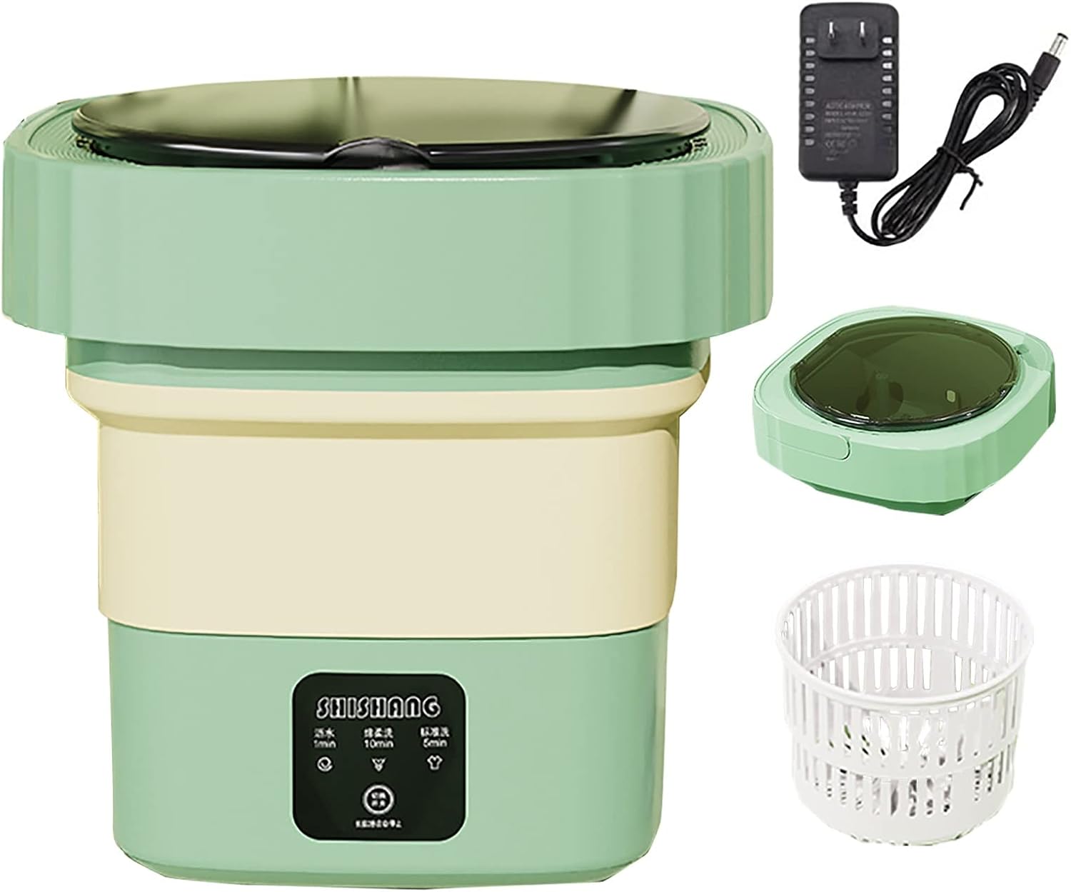 Portable Washing Machine, Mini, Foldable, Washer, Small Washing Machine, for Underwear, Socks, Baby Clothes (Color : Green)