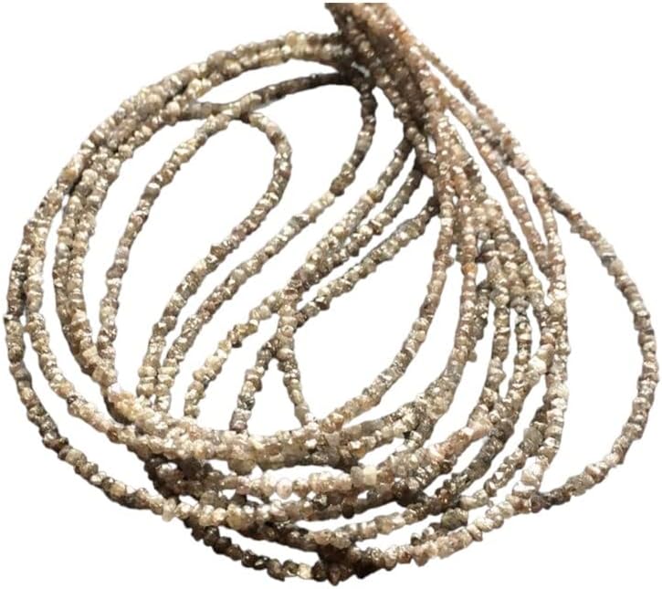 2-2.5mm Light Brown Uncut Rondelle Diamond Beads, Natural Rough Diamond Rondelle, Uncut Diamond Beads for Jewelry (4IN to 16IN) - DDP205, 2 MM - 2.5 MM, 16 in