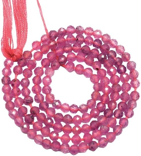 Natural Pink Sapphire 2mm-3mm Faceted Round Beads | 13inch 5 Strand YO-Strand- 17735