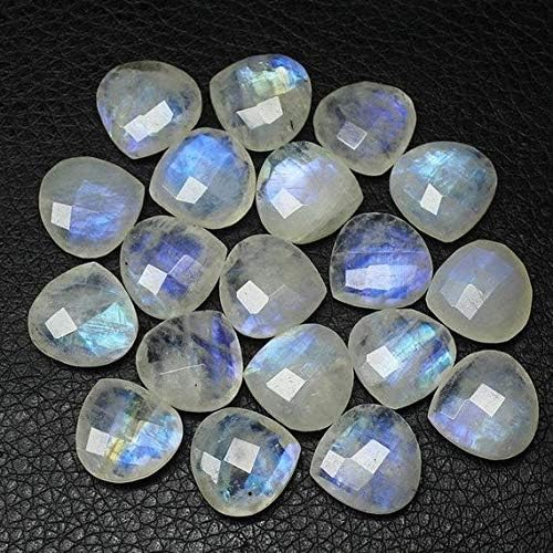rainbow moonstone faceted briolette heart drop gemstone loose craft undrill beads 14mm 5 pairs.