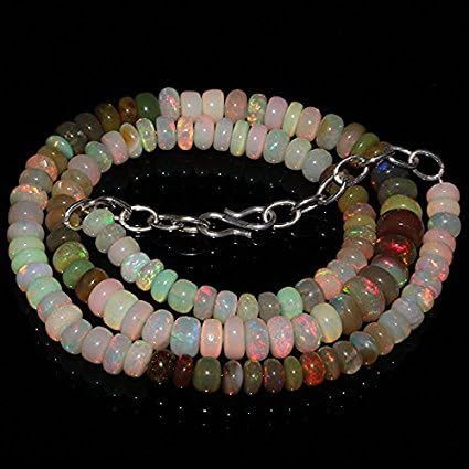 Natural Ethiopian Welo Fire Opal Rondelle Beads SIZE: 6 MM TO 8 MM NECKLACE LENGTH: 18